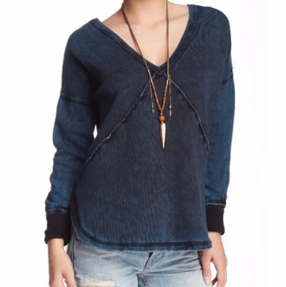 NWOT Free People Slouchy Western Sweatshirt